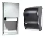 Automatic, manual, and c-fold dispensers. Alone or with integrated waste bins. Surface mount or recessed.